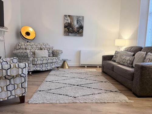 Χώρος καθιστικού στο Prestwick serviced apartment