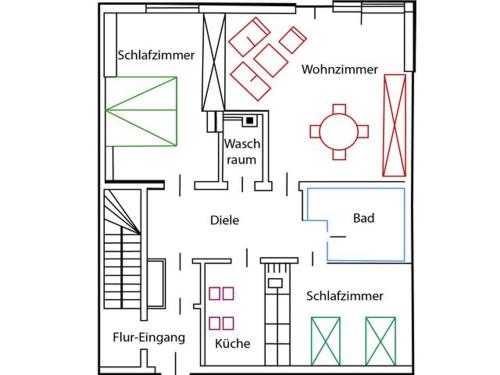 Půdorys ubytování Familienfreundliche Ferienwohnung Auf Fehmarn