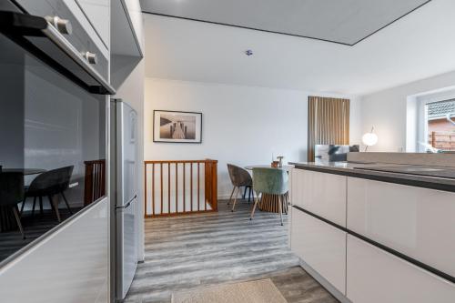 Kuchyň nebo kuchyňský kout v ubytování Relax Homedesign gemütliche Wohnung im Grünen in der Nähe von HH