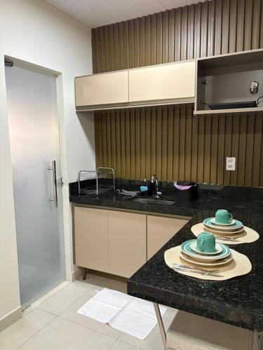 Flats do Vale 2 tesisinde mutfak veya mini mutfak