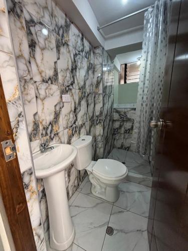 Koupelna v ubytování Hogar Mesco