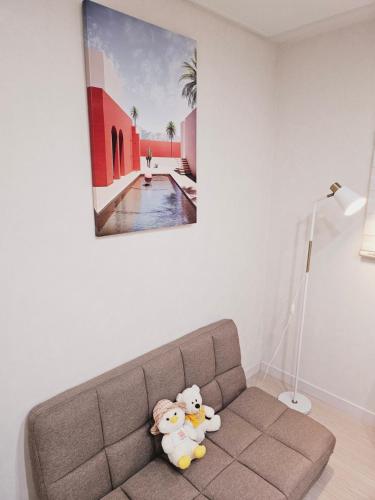 Posezení v ubytování 서울 더블역세권 감성 하우스