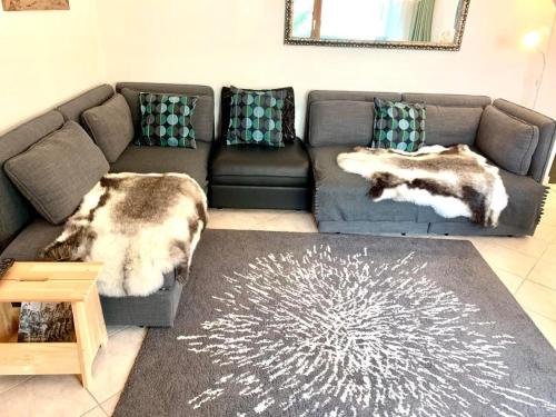 Χώρος καθιστικού στο Ferienwohnung Gian