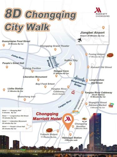 a map of the changing city walk at Chongqing Marriott Hotel in Chongqing