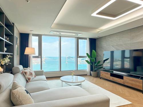Un lugar para sentarse en Brown Suites Busan Station