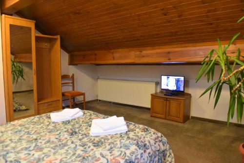 Μια τηλεόραση ή/και κέντρο ψυχαγωγίας στο Hotel Rothmans-Breakfast - Free parking - Lobby