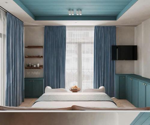 Postel nebo postele na pokoji v ubytování HUBMULTI HÒN THƠM free cable car