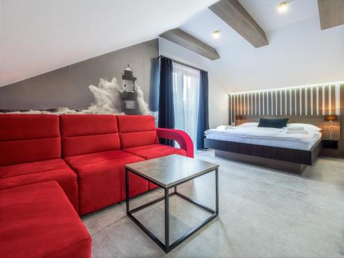 Ένα ή περισσότερα κρεβάτια σε δωμάτιο στο Penzion 21