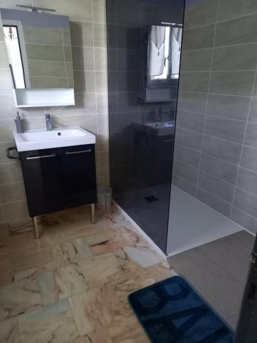 Koupelna v ubytování Le Chant des Oiseaux Tronçais Gîte