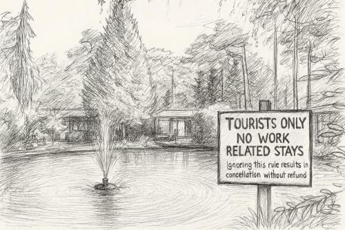 a sign that says tourists only no work related stars at Het Vijverhuisje - Holiday only in Doornspijk