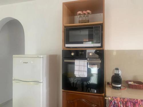 Cuisine ou kitchenette dans l'établissement Appartement charmant avec vue sur la ville à Anse-Bertrand 45m²