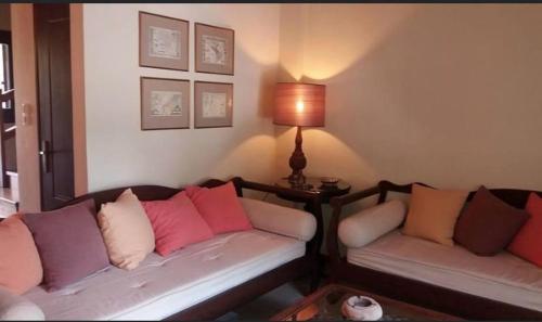 Coin salon dans l'établissement Horizon Nest Parnassos Villa Chalet!