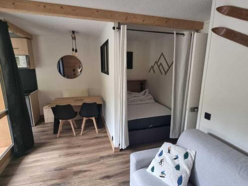 Studio rénové 4 pers à Plagne Bellecôte, balcon