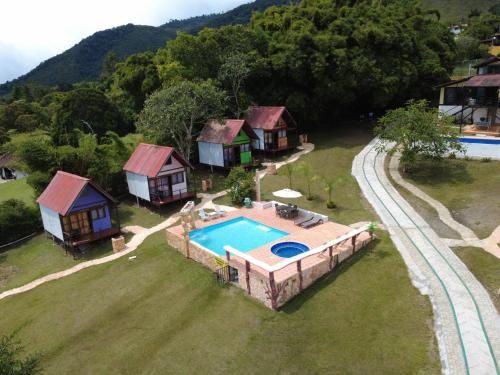 Πισίνα στο ή κοντά στο finca buenavista cabaña horizonte