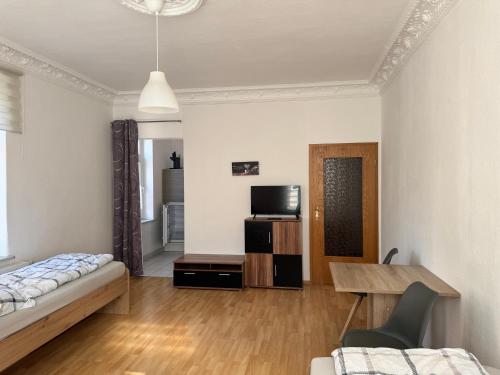 Postel nebo postele na pokoji v ubytování Monteurwohnung nähe Südbahnhof