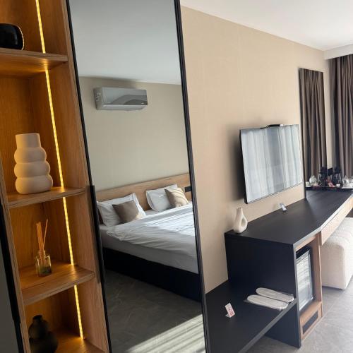 Ένα ή περισσότερα κρεβάτια σε δωμάτιο στο Apartmani Tanasijević