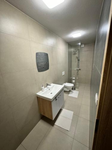 Koupelna v ubytování Apartmán Pri Tichom Lese