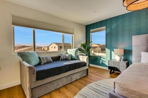 Ένα ή περισσότερα κρεβάτια σε δωμάτιο στο Lazy River Waterslide Gameroom Pool 7br Sleeps 18