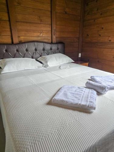 Ένα ή περισσότερα κρεβάτια σε δωμάτιο στο Casa temporada Bela Vista