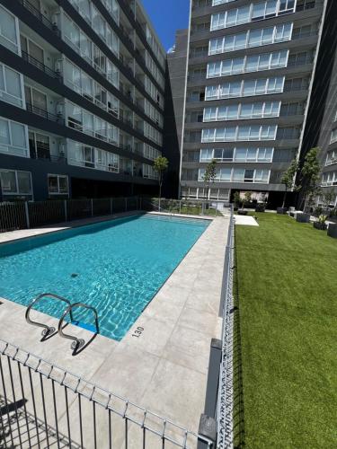 Bazén v ubytování Departamento con vista privilegiada de la ciudad nebo v jeho okolí