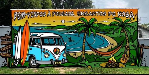 En have udenfor Pousada Encantos do Rosa