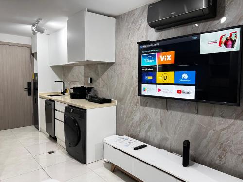 Η κουζίνα ή μικρή κουζίνα στο Seaview Comfort Studio