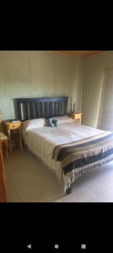 a bedroom with a large bed in a room at Cabaña Flor Serrana in Tanti