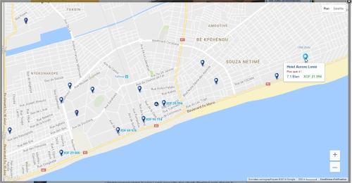 a map of the city of san francisco at Hotel Aurore Lomé in Lomé