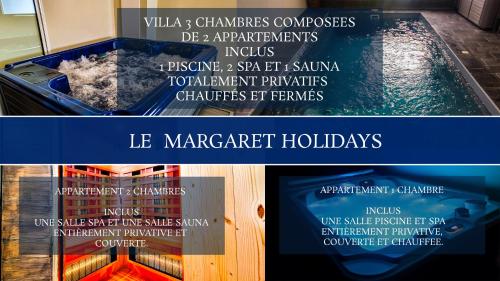 eine Collage aus zwei Bildern einer Wanne Wasser in der Unterkunft Le Margaret Holidays in La Plaine des Cafres