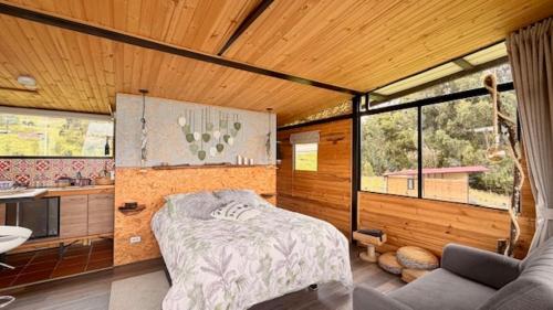 Posezení v ubytování Cabaña Moxigua Cogua