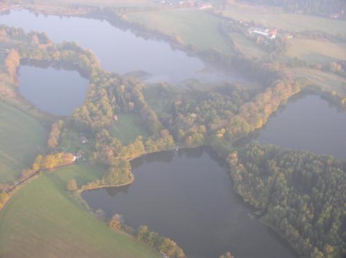 an overhead view of a group of water reservoirs at Penzion Netolice in Netolice