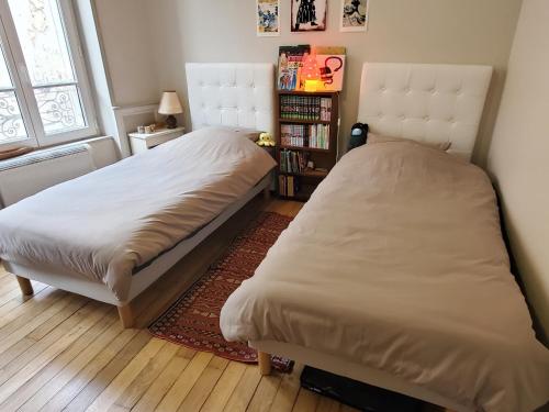 Postel nebo postele na pokoji v ubytování 3 rooms in a beautiful passage of Auxerre