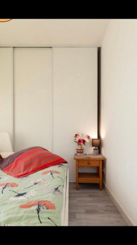 Postel nebo postele na pokoji v ubytování Refuge des voyageurs - chambre suite et cuisine en rdc