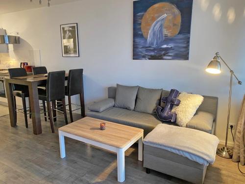 Istumisnurk majutusasutuses Ankerplatz mit Meerblick, Strand & Hansapark nah, kostenlosen Parken, Pool