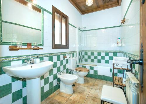 une salle de bains avec lavabo et toilettes dans l'établissement El Nogal, à Arriate