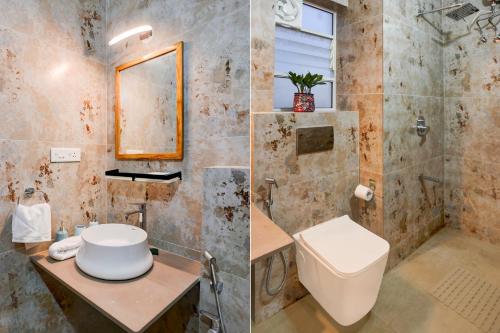 Ένα μπάνιο στο Naavinya by DanCenter - 1BHK apartment in Siolim