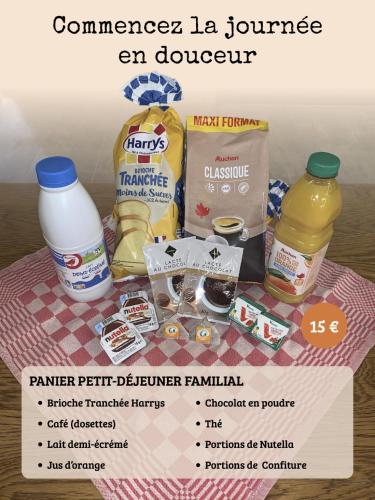 een poster met wat etenswaren op een tafel bij Western City in Barberey-Saint-Sulpice