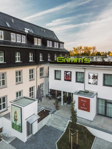 an aerial view of a building at Grimms Hotel Hanau in Hanau am Main