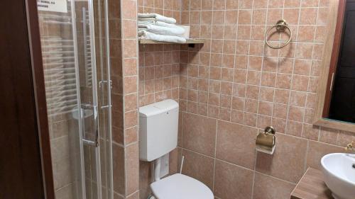 Koupelna v ubytování Hotel Regina