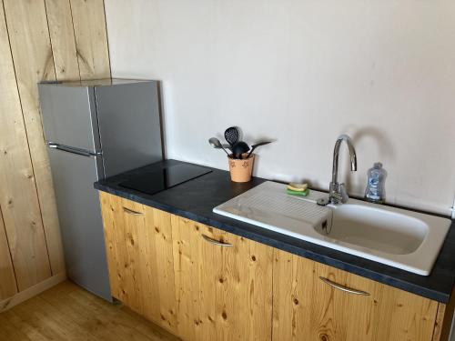 Kuchyň nebo kuchyňský kout v ubytování Studio montagne