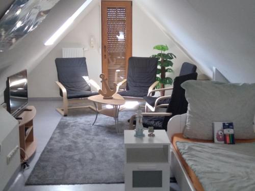 Posezení v ubytování Appartement In Nindorf Mit Garten