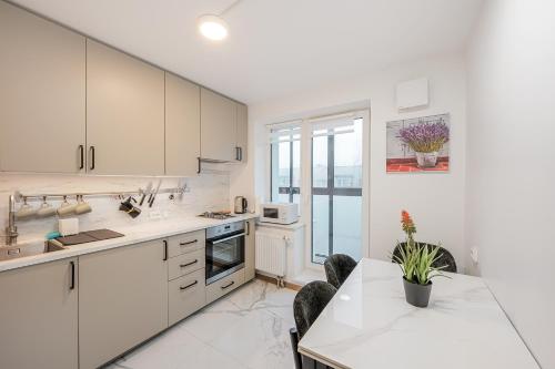 Una cocina o cocineta en Cozy airport apartment