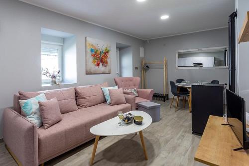 Kuchyň nebo kuchyňský kout v ubytování Ferienwohnung Anna In Lokve