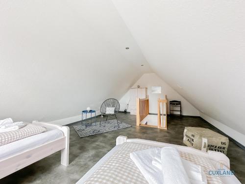 Ένα ή περισσότερα κρεβάτια σε δωμάτιο στο Residenz Liegeplatz