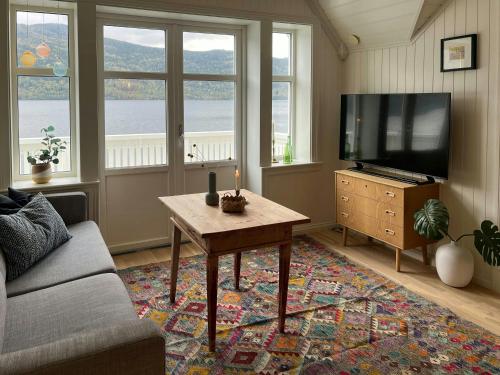 TV/trung tâm giải trí tại Cabin By Telemark Canal With Private Beach