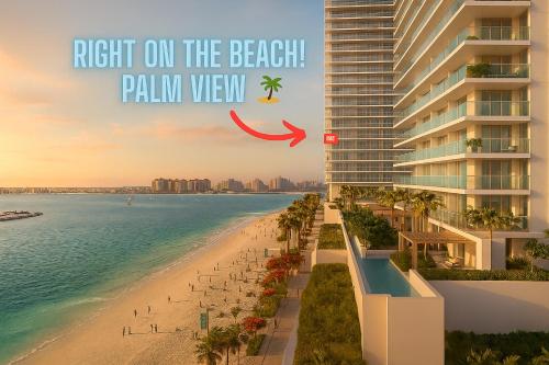 a poster for a resort on the beach and the ocean at Pure Voyage Beachfront in Dubai