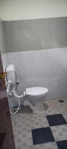 a bathroom with a white toilet in a room at South point homestay in Virajpet