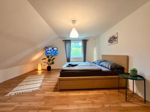 Postel nebo postele na pokoji v ubytování Ferien im Schwarzwald Ferienwohnung Freiamt