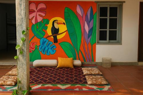 オーロヴィルにあるSPIDEY's PITSTOPの壁画