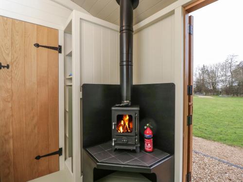 a stove in the back of a camper trailer at Hazel in Witney
